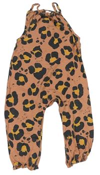 Oranžovo-černý kalhotový bavlněný overal s leopardím vzorem Next