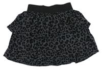 Antracitová lehká sukně s leopardím vzorem H&M