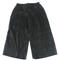 Černé třpytivé plisované culottes kalhoty F&F