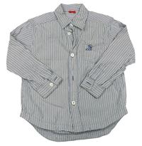 Modro-hnědo-bílá proužkovaná košile S. Oliver 