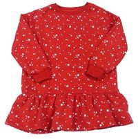 Červené teplákové šaty s hvězdičkami St. Bernard