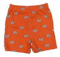 Oranžové bavlněné kraťasy se slony George