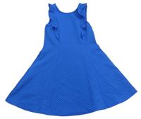 Cobaltově modré vzorované šaty s volánky M&S