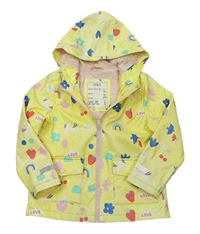Žluto-barevná nepromokavá jarní bunda s obrázky a kapucí M&S