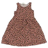 Starorůžové šaty s leopardím vzorem H&M