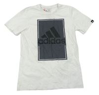 Bílo-šedé tričko s logem zn. Adidas