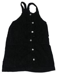 Černé sametovo/manšestrové propínací šaty Matalan