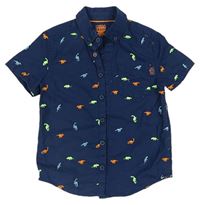Tmavomodrá košile s dinosaury F&F
