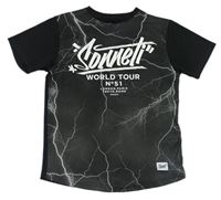 Černo-šedé vzorované sportovní tričko s logem Sonneti