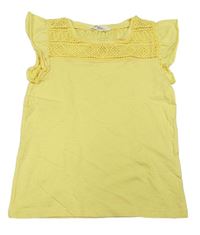 Žluté tričko s krajkou C&A