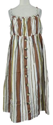 Dámské barevné lněné midi šaty Asos 