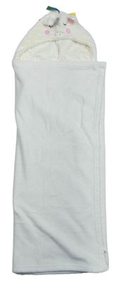 Bílá chlupatá deka s jednorožcem