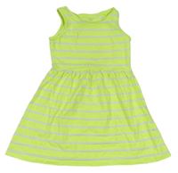 Neonově zelené pruhované šaty TU 