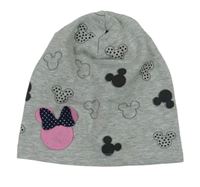 Šedá melírovaná čepice s Mickey a Minnie 