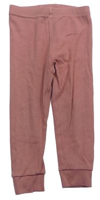 Růžové žebrované pyžamové kalhoty Next 