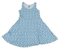 Bílo-modré květinové bavlněné šaty Pepperts