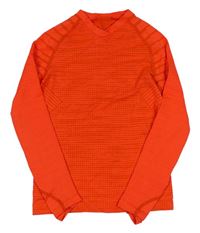 Neonově oranžové vzorované spodní funkční triko 