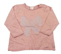 Starorůžový lehký svetr s mašlí H&M