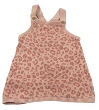 Růžové pletené šaty s leopardím vzorem F&F