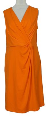 Dámské oranžové šaty s nařasením Comma 