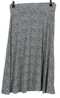 Dámská černo-bílá vzorovaná midi sukně M&S