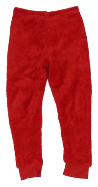 Červené chlupaté kalhoty 