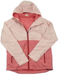 Světlerůžovo-růžová šusťáková jarní bunda s kapucí Hip&Hopps