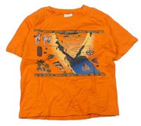 Oranžové tričko s potiskem 