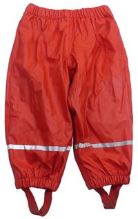 Červené nepromokavé zateplené kalhoty s pruhem Lupilu