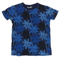Modro-tmavomodré tričko s palmami Pep&Co
