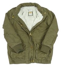 Khaki plátěná zateplená bunda H&M