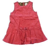 Růžové sametové šaty s kytičkami  Gymboree 