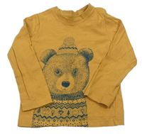 Okrové triko s medvědem Nutmeg