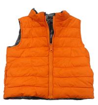 Oranžová šusťáková zateplená oboustranná vesta F&F