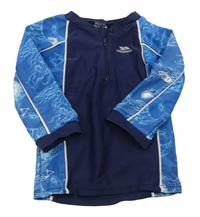 Tmavomodro-modré UV funkční triko s medúzami Trespass