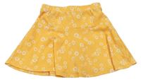 Žlutá lehká květovaná kolová sukně H&M