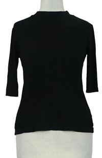 Dámské černé žebrované triko Topshop