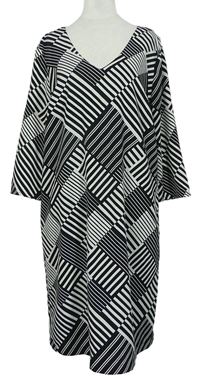 Dámské černo-bílé vzorované šaty M&S