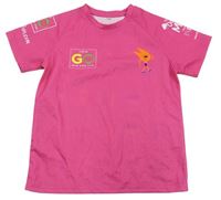 Růžové sportovní tričko s obrázky  