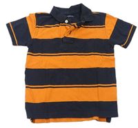 Tmavomodro-oranžové pruhované polo tričko zn. GAP