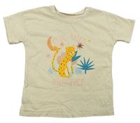 Béžové tričko s levhartem Matalan