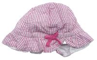 Růžovo-bílý pruhovaný klobouk s mašlí George