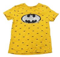 Žluté tričko s Batmany a flitry George