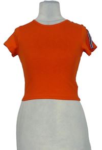 Dámské oranžové crop tričko s pruhy Primark 