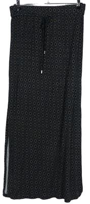Dámská tmavomodro-béžová vzorovaná midi sukně C&A