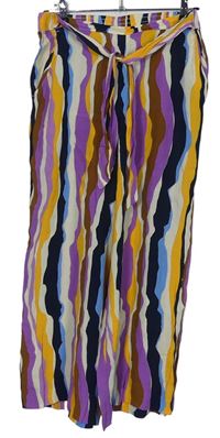 Dámské barevné vzorované volné kalhoty s páskem Tom Tailor 