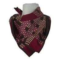 Dámský hnědo-purpurový vzorovaný šátek 