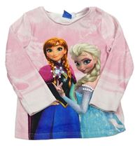 Růžové plyšové triko s Frozen Disney