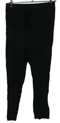 Dámské černé volné lehké kalhoty Primark 