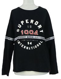 Dámské černé triko s nápisy Superdry 